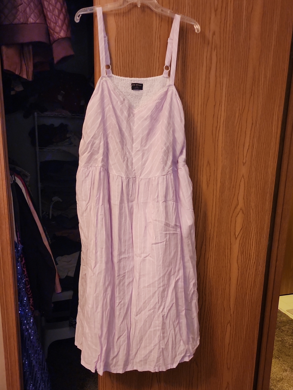 Lane Bryant Light Lavender Midi Sundress with Adjustable Straps